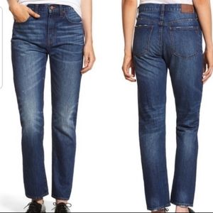 Madewell Straight Leg Crop Jeans Size 24 Preston Wash Distressed Whiskered